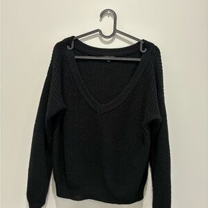 Dynamite Black V-Neck Sweater for Women